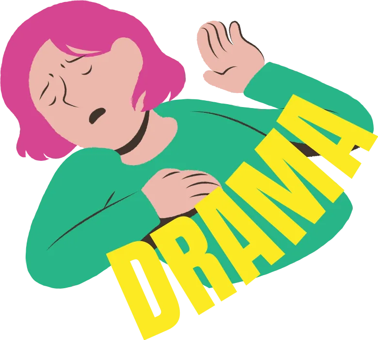 Confused drama queen illustration